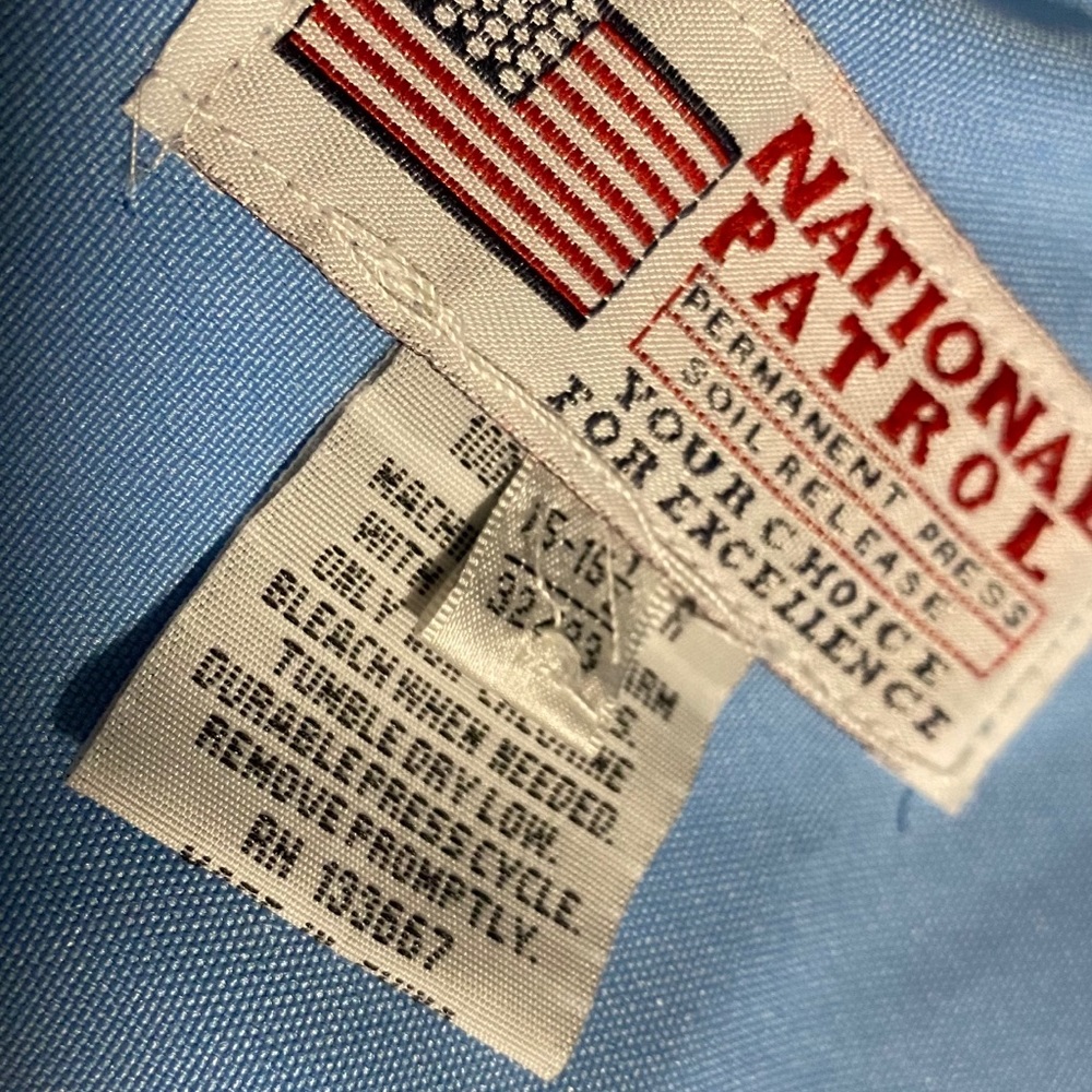 Men's Poly Blue Security Long Sleeve Shirt